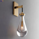 Axyaa Water Droplet Crystal LED Wall Light - Copper Bedroom Living Room Bathroom Mirror Lamp