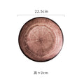 Axyaa Ceramic Shallow Plates Set for Molecular Cuisine Display and Steak - Retro Kiln Style