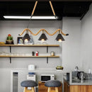 Axyaa Industrial Hemp Rope Chandelier for Restaurant, Clothing Store, Barber Shop, cafe