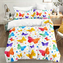 Axyaa Butterfly Twin Size Watercolor Bedding Set with 2 Pillowcases