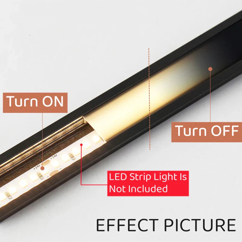 Axyaa Black LED Aluminum Profile for Strip Lights - V/U/YW Style - Milky Cover