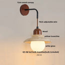 Axyaa Yellow Travertine LED Wall Sconce | Adjustable Plug-In Stair Light Fixture