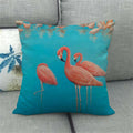 Flamingo Striped Animal Pillow Case for Living Room Sofa by Axyaa