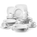 Axyaa 12 Person Porcelain Dinner Set Service with Plates, Cups, Saucers