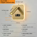 Axyaa Rotatable LED Wall Lamp with USB Charging & Switch - Bedroom Spotlight