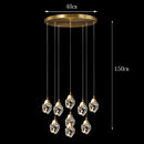 Axyaa Crystal Stair Chandelier: Modern LED Ceiling Hanging Light for Living Room
