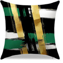 Axyaa Modern Abstract Gold Green Pattern Pillow Covers - Sofa Bedroom Car Design