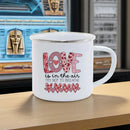 Axyaa Flamingo Pattern Enamel Mug Set for Camping and Picnic