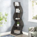 Axyaa 5-Tier Wall Corner Bookshelf - Modern Stylish Small Bookcase Plant Stand