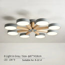 Axyaa Modern Wooden Ceiling Light 3/6/8 Lights LED Luminaire for Living Room Bedroom