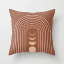 Axyaa Minimal Line Abstract Sun Pattern Plush Pillow Case