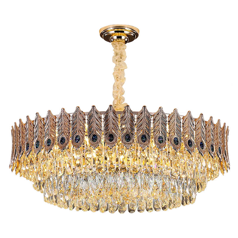 Axyaa Crystal Chandelier: Elegant Master Bedroom & Living Room Light