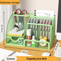 Axyaa Metal Mesh Desktop Organizer with 6 Compartments, 1 Drawer - Non-Slip EVA Pad