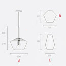 Axyaa Glass Lampshade Pendant Lamp for Home LED Lighting Fixtures