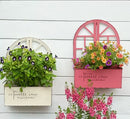 Axyaa Wrought Iron Window Flower Pot Wall Hanging Vase for Garden Balcony Decor