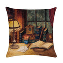 Sunflower Linen Throw Pillow Cover for Home Decor by Axyaa