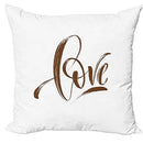Axyaa Abstract Wave Retro Circle Leaf Print Pillow Cover Brown White 45x45