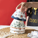 Axyaa Floral Bamboo Hat Bowl Set - High Quality Tableware for Noodles