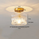 Axyaa Glass Copper LED Ceiling Light Fixture Simple Art Bedroom Living Room Chandelier