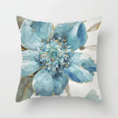 Luxurious Blue Bird Floral Pillowcase by Axyaa - 45x45cm Square Decor for Home & Office