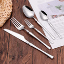 Axyaa Stainless Steel Dining Set: 30 Pcs Solid Cutlery Knife Fork Spoon Mirror Utensils
