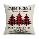 Axyaa Christmas Linen Print Throw Pillow Cover for Home Sofa, Living Room and Bedroom