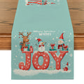 Holiday Table Runner Set by Axyaa: Festive Snowman Deer Dwarf Decor for Kitchen Party
