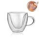 Axyaa Heart Double-layer Cup with Handle | Home Beverage Glass Cup | Love Coffee Cup