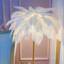 Axyaa Nordic Ostrich Feather Floor Lamp - Vintage Living Room Lighting