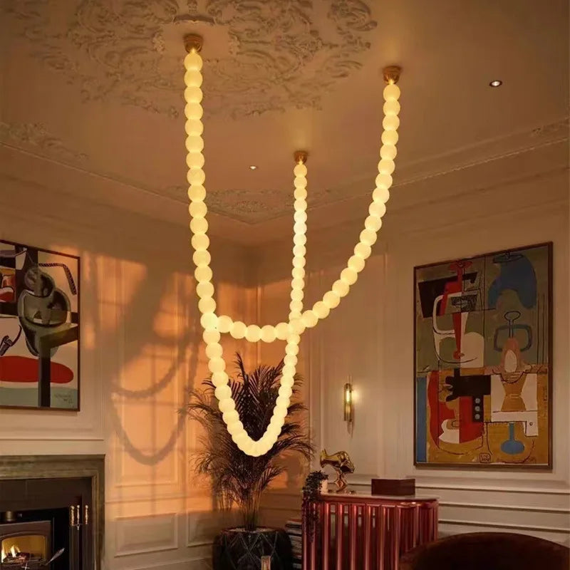 Elegant Glass Gold Pendant Light by Axyaa for Living Room Staircase Foyer