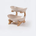 Axyaa 2/3 Layer Wooden Dinnerware Set - Partitioned Fruit Bowl, Candy Trays, Salad Bowl