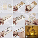 Wooden Moon Star LED Lights Decor for Eid Mubarak Night Light by Axyaa
