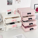 Axyaa Desktop Organizer: Drawer-style Storage Box with Bow Handle for Office Stationery Organization