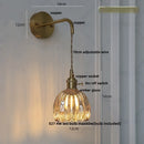 Axyaa Modern Flower Glass LED Wall Lamp - Pull Chain Bedroom Balcony Decor