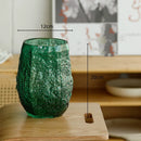 Axyaa Pleated Green Glass Vase for Hydroponics Flower Arrangement