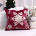 Axyaa Embroidered Snowflakes Christmas Cushion Cover