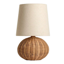 Rattan Desk Lamp Japanese Style LED Table Lamp for Bedroom Living Room by Axyaa