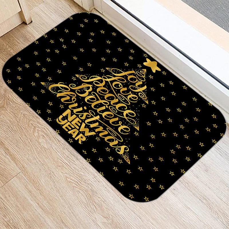 Axyaa Christmas New Year Home Entrance Non-Slip Floor Mat