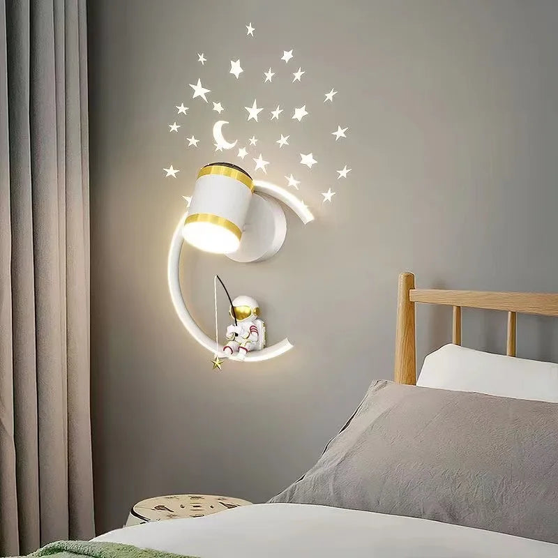 Axyaa Astronaut Wall Lamp - Gold White Black Bedroom Decorations