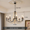 Axyaa Retro Black Metal Candle Chandelier Pendant Lights for Living Room and Bedroom