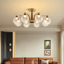 Axyaa Vintage Glass Chandelier: Retro Luxury Pendant Lighting for Living Dining Room