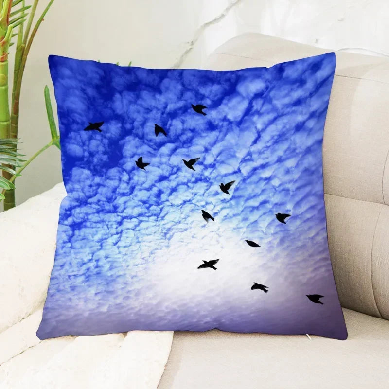 Axyaa Sea Waves Beach Pillowcase - Creative Office Car Home Lumbar Cushion Cover