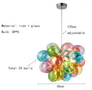 Axyaa Bubble Chandelier: Colorful Glass Pendant Lamp for Kids' Rooms, Bedroom, Dining Room