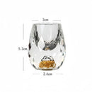 Axyaa Crystal Golden Mountain Shot Glass Set for Whiskey & Vodka, Luxury Spirits Glasses