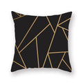 Axyaa Luxury Gold Black Geometric Marble Stripe Pillowcase