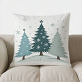Axyaa Snowy Winter Trees Star Pillow Cover