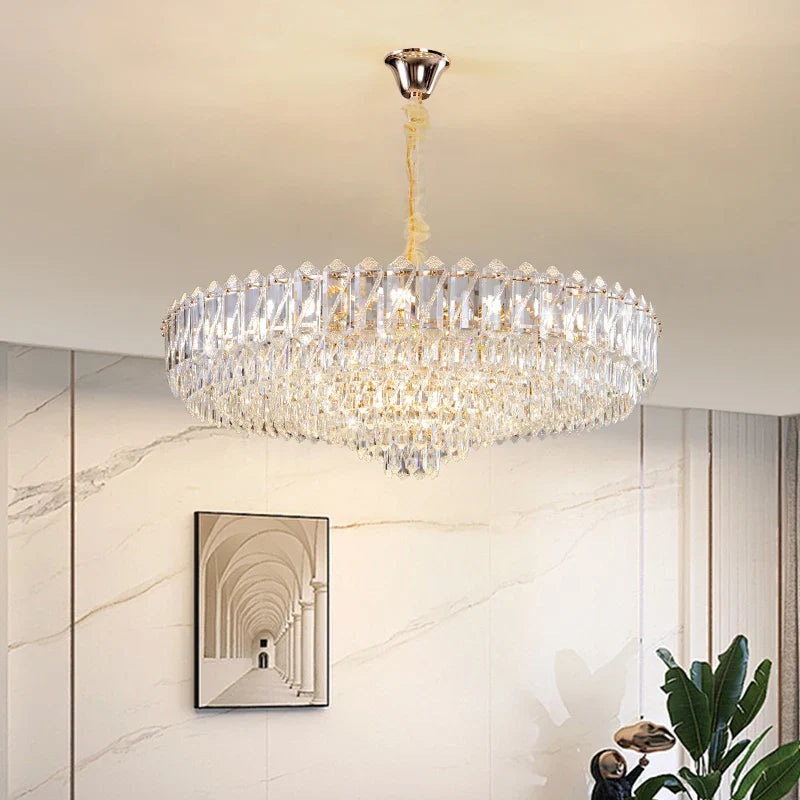 Axyaa Crystal Chandelier 2024: Modern Luxury Lighting for Living Room, Dining Room, Bedroom