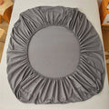 Axyaa Solid Color Cotton Fitted Bed Sheet for Single Double King Queen Bed
