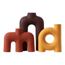 Axyaa Geometric Ceramic Vase - Hollowed Letters Flower Arrangement Home Decor
