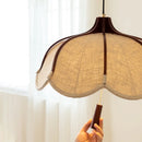 Axyaa Wood E27 Led Fabric Pendant Lights Chandelier Luminarias